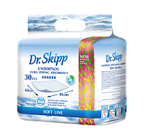 Пеленки гигиенические впитывающие Dr.Skipp Soft line 60x40 см., 30 шт.
