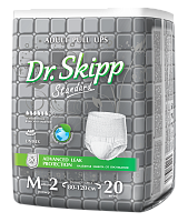 Подгузники-трусы для взрослых Dr. Skipp Standart M (Размер 2, 80-120 см.) 20 шт.