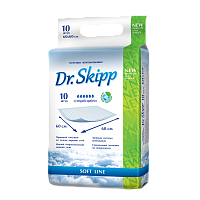 Пеленки гигиенические впитывающие Dr.Skipp Soft Line 60x60 см., 10 шт.
